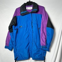 Vintage Columbia Radial Sleeve Colorblock Jacket L Blue Purple - $29.71