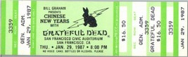 Grateful Dead Mail Away Untorn Ticket Stub Janvier 29 1987 Oakland Calif... - £63.35 GBP
