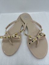 Dolce Vita Sandals Womens 8 Sunkessed Beige Flip Flop Sandals Gold Studs... - $13.99