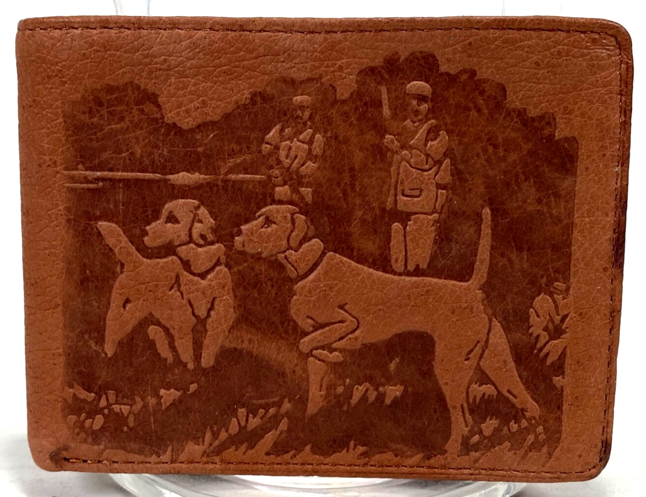 Outdoor Collection Mens Full Grain Leather Wallet - Trifold - Bird Dog Hunt - $14.01