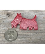 VINTAGE RED CARVED BAKELITE SCOTTY SCOTTIE DOG BROOCH PIN - £31.25 GBP