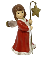 Vintage Goebel Ceramic Christmas Angel with Star Figurine - $28.49