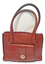 Wilsons Leather Womens Red Leather Handbag Purse Double Handles Multi Po... - $26.46