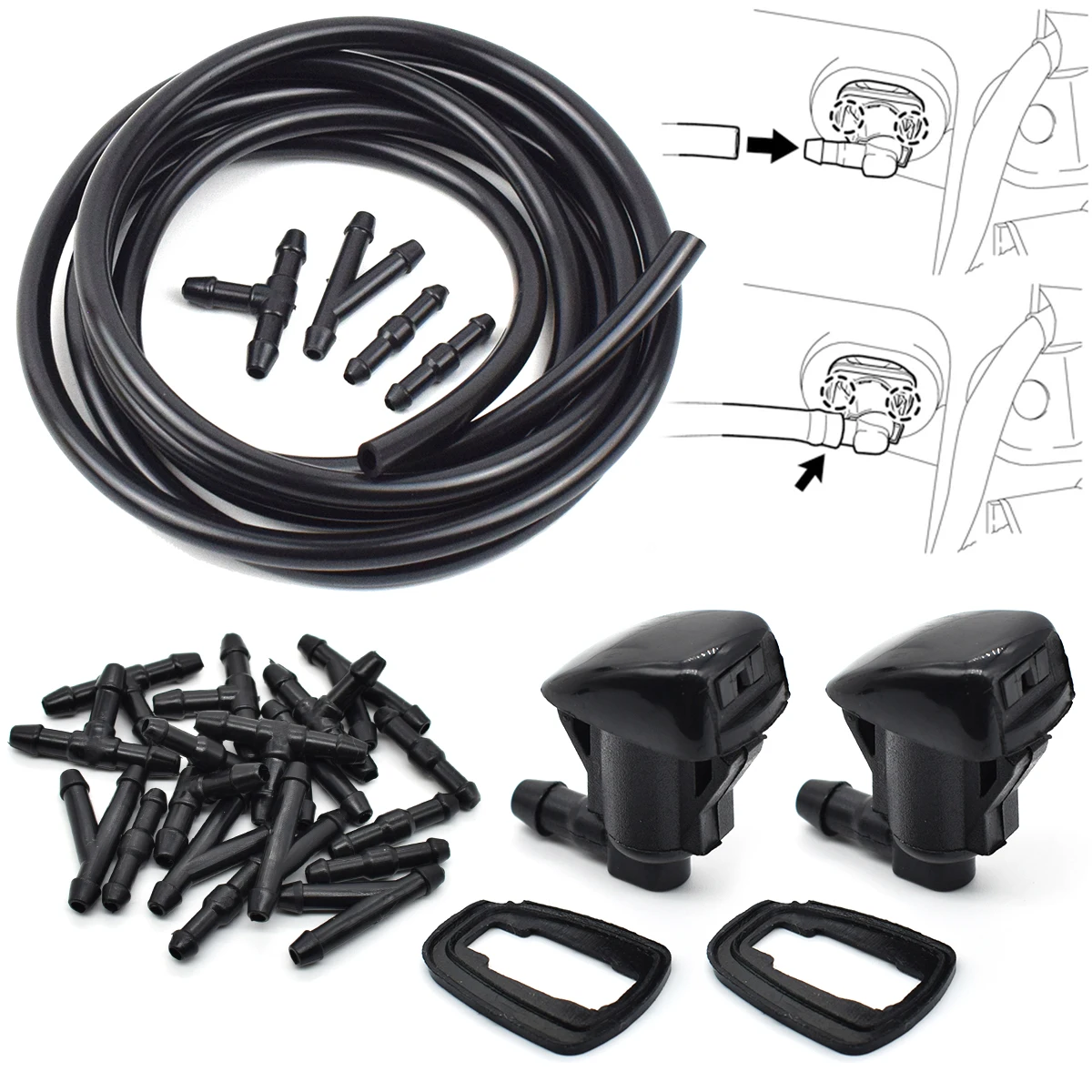 2X Front Windshield Wiper Washer Jet Nozzle Kit For Jeep Grand Cherokee Chevy - £9.98 GBP+