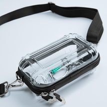 PVC Box Shoulder Bag For Women Transparent Acrylic Waist Bag Fashion Lady Vintag - £19.98 GBP