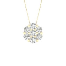 Authenticity Guarantee 
10K Yellow Gold 0.75Ct TDW Diamond Seven Stone Flower... - $669.99