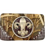 extra deep frame realtree camo wallet w/fleur de lis, rhinestones + coff... - $226.94 MXN