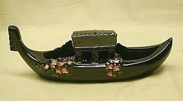 McCoy Art Pottery Gondola Boat Succulent Planter Black USA Vintage MCM - £39.80 GBP