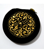 ANTIQUE 1920s HAND EMBROIDERED POWDER BOX WITH SWANSDOWN POWDER PUFF - $81.33 CAD