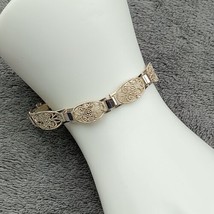 Vintage Made In Germany Filigree Link Bracelet 7.5&quot;In Lightweight  - $14.03