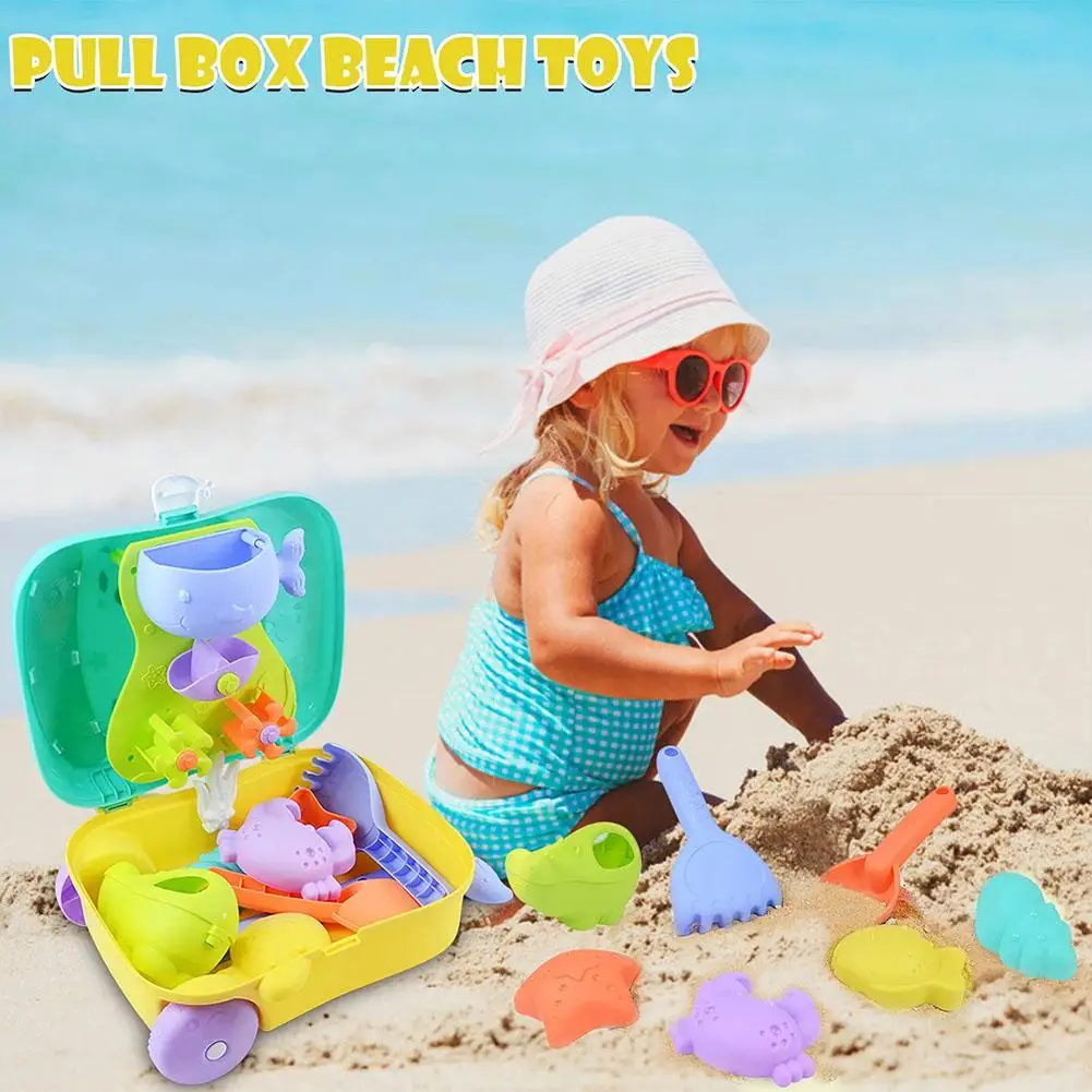 Children Mini Portable Beach  Sand  Toy  Set With Trolley Case Summer Outdoor - £21.35 GBP