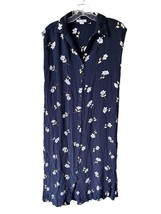 Billabong Women&#39;s Maxi Dress Floral Crinkle Flutter Sleeveless full button L - £20.19 GBP