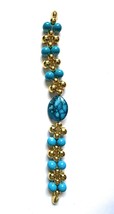 Blue and Gold Colored Beaded Bracelet, Blue Centerpiece, Heart Magnetic ... - €5,10 EUR