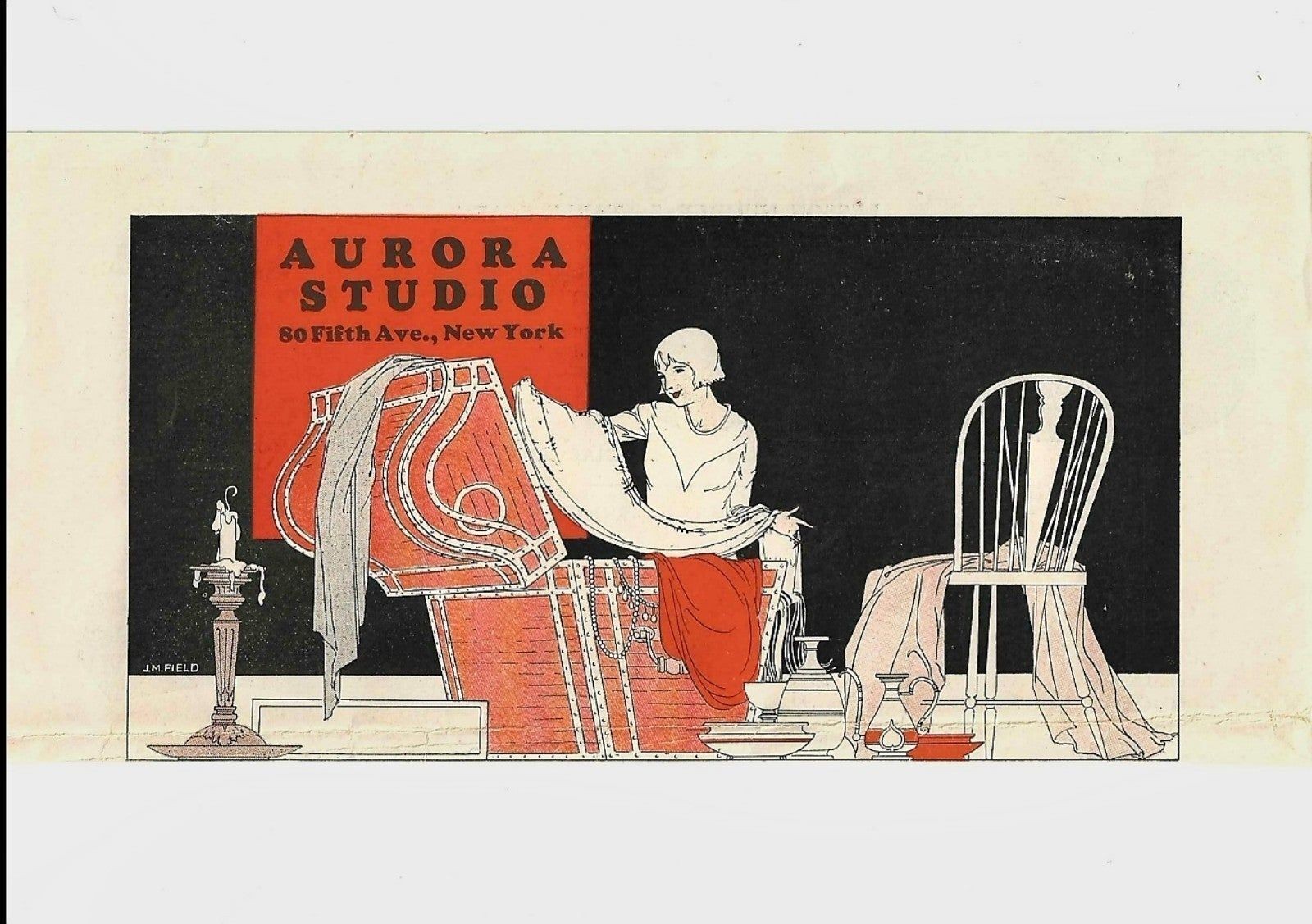 Aurora Studio NYC Antique Advertisement 1920s 8.5 x 4 Vintage Ephemera - $20.59