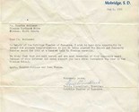 Mobridge South Dakota Chamber of Commerce Letter 1966 The Bridge City - £13.93 GBP