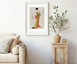Japanese Geisha with Shamisen Art Poster Print 16 x 24 in - £19.61 GBP