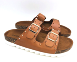 Olivia Miller Cherry Beach Studded Comfort Slide Sandals -Cognac, US 10 - $25.74