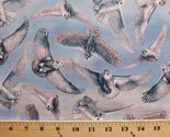 Cotton White Snowy Owls Arctic Owl Winter Sky Blue Fabric Print BTY D771.29 - $12.49