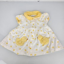 Baby Girl Clothes Vintage Carter&#39;s 3-6 Month White Yellow Little Duckie Dress - £19.37 GBP
