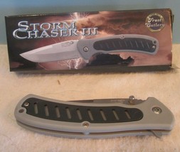 STORM CHASER 111 Folding Pocket Knife -4.5&quot; CLOSED LOCK SATIN FINSH GREY... - $10.80