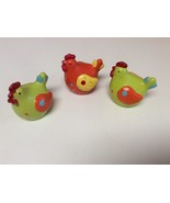 Set of 3 Roosters Poultry Chickens Heavy Solid Shelf Paper Weight 3&quot; Fig... - $189.88 MXN