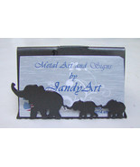 Decorative Metal Business Card Display Holder for Desk/Table Elephants P... - £21.23 GBP
