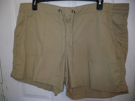 JCP Boutique Women&#39;s Plus Tie Waist Shorts Tan Bisque Color Size 22W NEW - £16.30 GBP