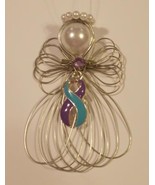 Domestic Violence & Sexual Assault Awareness Ribbon Angel Ornament Handmade - £6.70 GBP