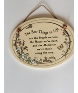 Trinity Pottery Ceramic Oval Wall Plaque Sign 80s - BEST THINGS IN LIFE - £11.54 GBP