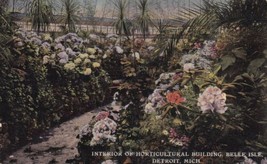 Detroit Michigan MI Interior Horticultural Building Belle Isle 1915 Postcard C25 - £2.24 GBP