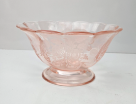 Paden City Peacock Wild Rose Depression Glass Pink 8 &quot; Oval Footed Bowl ... - £35.13 GBP