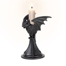 Alchemy Gothic V114 Vespertilio Candlestick Holder Bat Wing Moon Decor Witch - £23.55 GBP