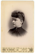 Circa 1890&#39;S Cabinet Card Profile Of Woman Victorian Cape R. Busse Chadron Nb - £7.44 GBP