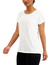 allbrand365 designer Womens Activewear Scoop-Neck T-Shirt,Bright White S... - $22.41