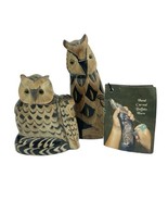 Owl Canadian Hand Carved Buffalo Horn Cranbrook BC Canada 3” Snowy Owls ... - $24.65