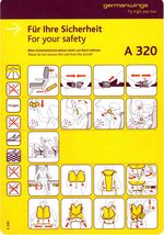 Germanwings | A320 | Safety Card - $5.00