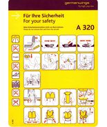 Germanwings | A320 | Safety Card - $5.00