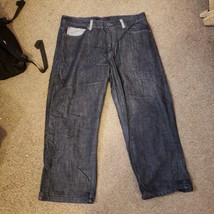 EUC VINTAGE 90s Sean John Garvey Baggy Jeans Loose Retro Wide DARK Wash  38 x 32 - $47.49