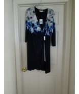 Calvin Klein Women&#39;s V-Neck, 3/4 Sleeve, Navy Dress With Floral Design,... - €34,44 EUR