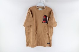 Scotch &amp; Soda Mens XL Spell Out Abstract Art Double Sided T-Shirt Camel Brown - £39.11 GBP