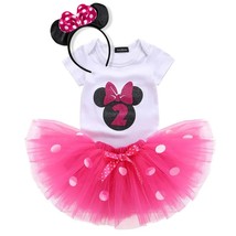 2 Years Baby Girl Dots Dress 1st Birthday Outfit Fancy Tutu Cake Smash Dresses G - £16.61 GBP