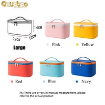 Korean Style Cosmetic Bag for Women Solid Color PU Scrub Waterproof Tote Wash Ba - £13.98 GBP
