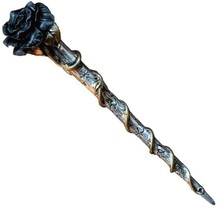 Alchemy Gothic Black Rose Wand Resin Magic 11&quot; Wicca Witch Cast Spells Decor V69 - £24.08 GBP