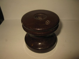 (TW-1) old telephone pole Brown ceramic insulator. Illinois State logo - £23.45 GBP