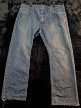 Levi&#39;s 514 Jeans Mens Size 38 Blue Denim Cotton Flat Front Straight Leg Pockets - £17.55 GBP