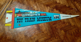 Vintage Toy Train Museum Strasburg, Pa Souvenir 24” Felt Pennant Banner - $11.64