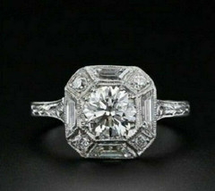 Round Cut 2.35Ct Simulated Diamond Engagement Ring Solid 14K White Gold ... - $253.35