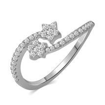 1/3CT TW Diamond Star Cluster Fashion Ring in Sterling Silver - £52.11 GBP+