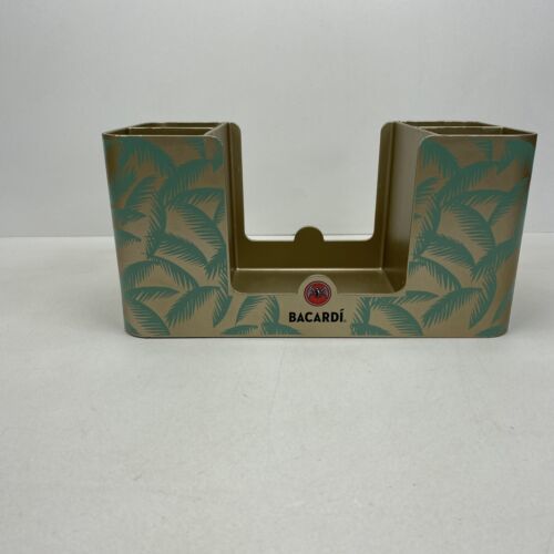 Bacardi Rum Bar Caddy Napkin and Straw Holder Metal Bacardi