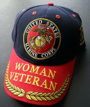 Woman Veteran Us Marine Corps Embroidered Baseball Cap Hat Usmc Marines - £10.32 GBP